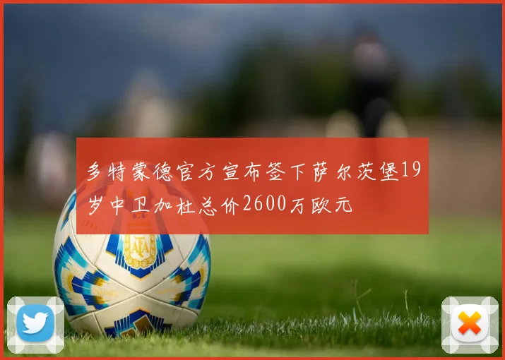 多特蒙德官方宣布签下萨尔茨堡19岁中卫加杜总价2600万欧元